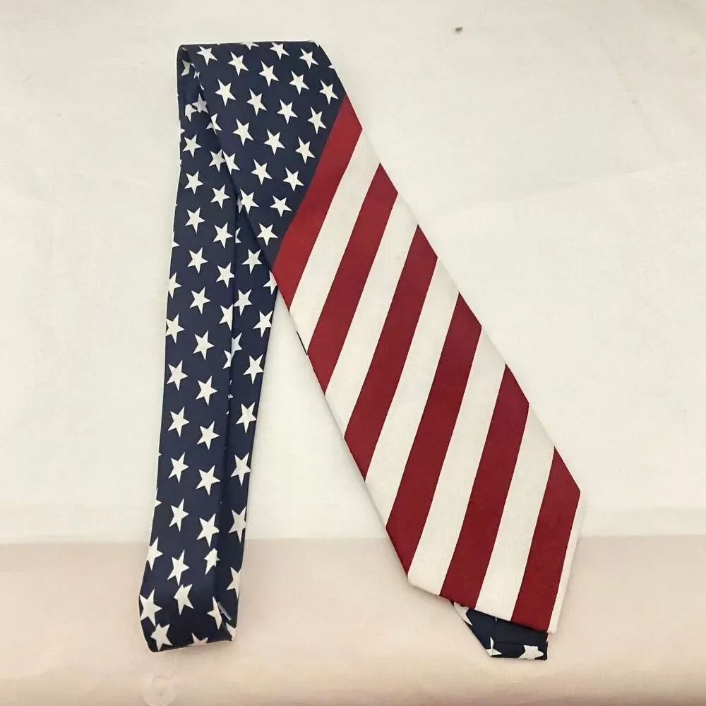 #5635 L'art D'espace Mens American Flag Novelty Necktie, Tie 58X4